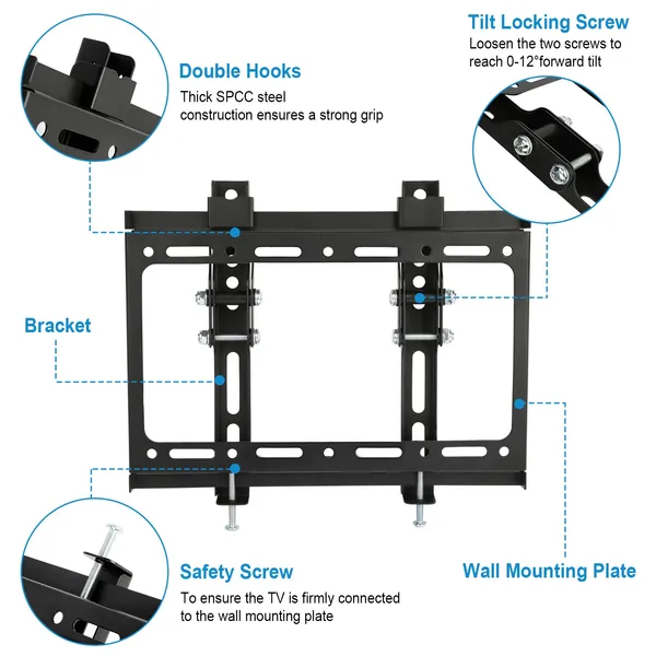 TV Wall Mount Bracket Tilt For 13"-42" LED/LCD/PLASMA Flat TV VESA 200x200mm photo 2