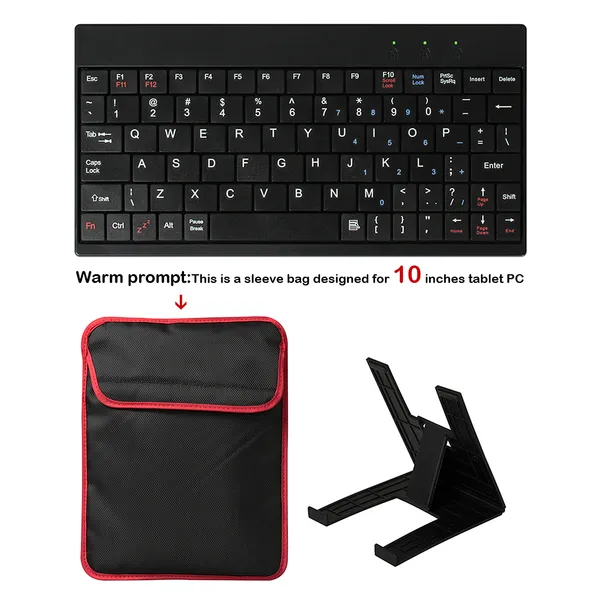 Tablet PC Sleeve Bag Case Stand For Tablet Under 10in With USB Mini Keyboard Two Layer Pockets photo 2
