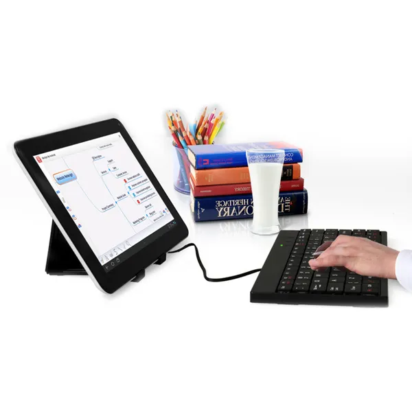Tablet PC Sleeve Bag Case Stand For Tablet Under 10in With USB Mini Keyboard Two Layer Pockets photo 5