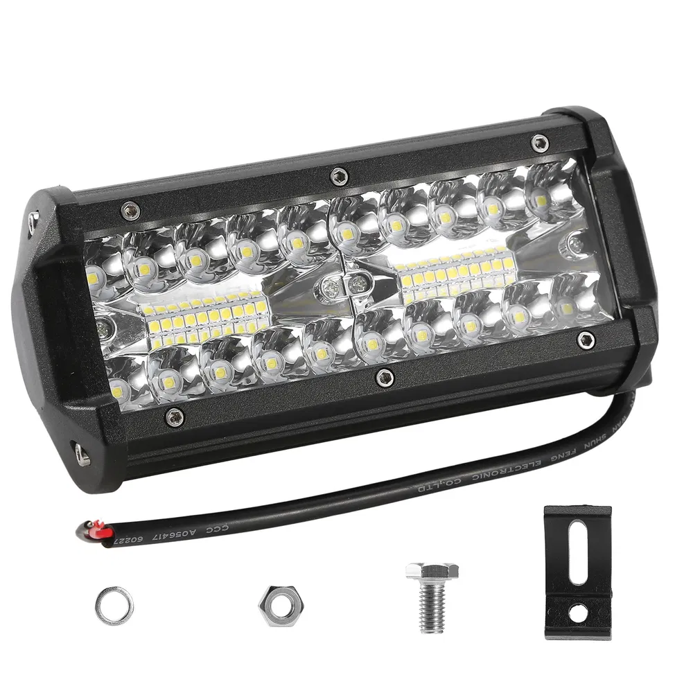 7in LED Light Bar 120W 12000LM LED Work Light Pods Offroad Driving Lights IP67 Waterproof Fog Light Spot Flood Beam For Jeep Trailer Truck Bus Boat photo 6