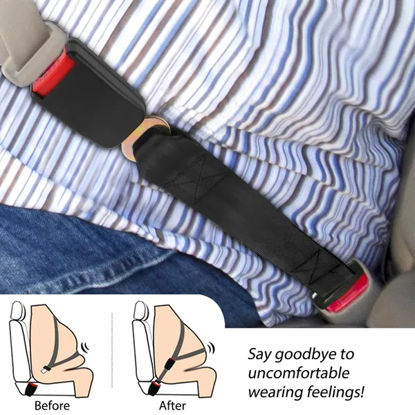 2Pcs Car Seat Belt Extender 14.37in Buckle Tongue Webbing Extension Safety Belt photo 4
