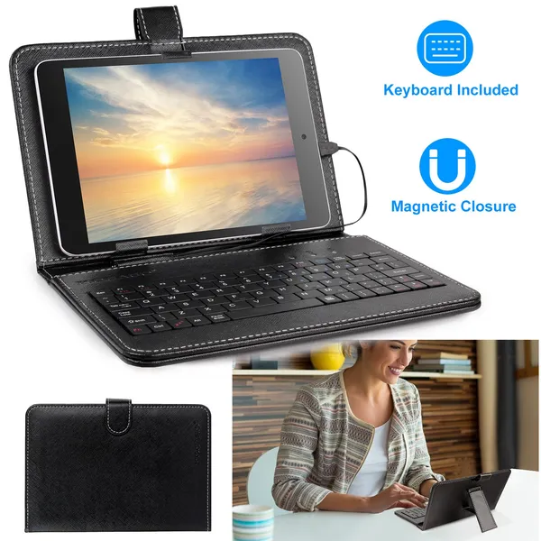 7.9in Protective Keyboard Case W/ Keyboard PU Leather Back Stand Tablet Cover Via USB 2.0 Cable photo 1