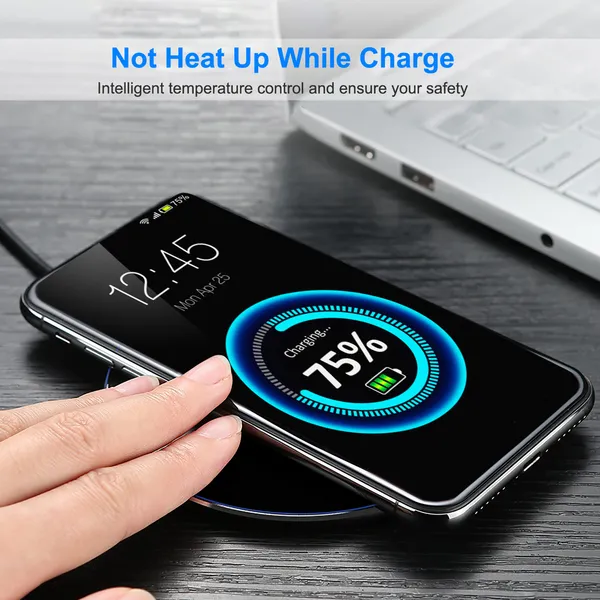 Wireless Charger Qi-Certified Ultra-Slim 5W Charging Pad For IPhone XS MAX/XR/XS/X/ 8/8 Plus photo 3