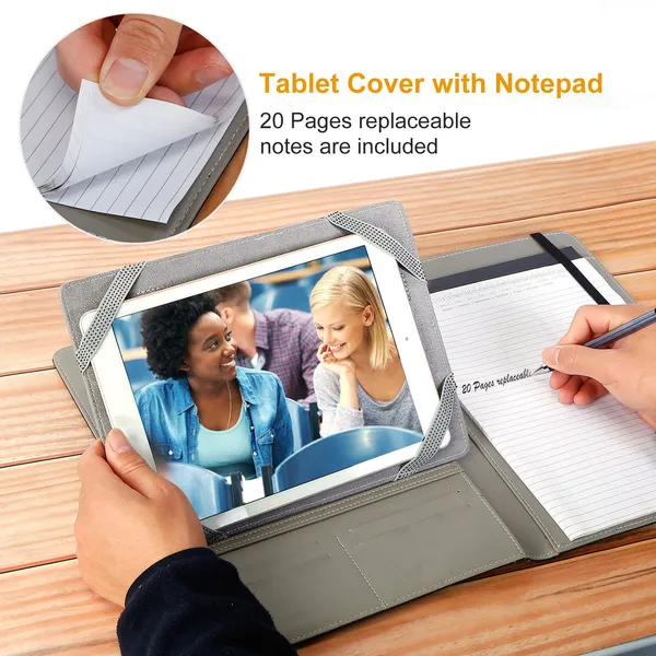 Organizer Case For 9.7in Tablet PC Business Tablet Portfolio With A5 Notepad Paper Pad Card Holder photo 5