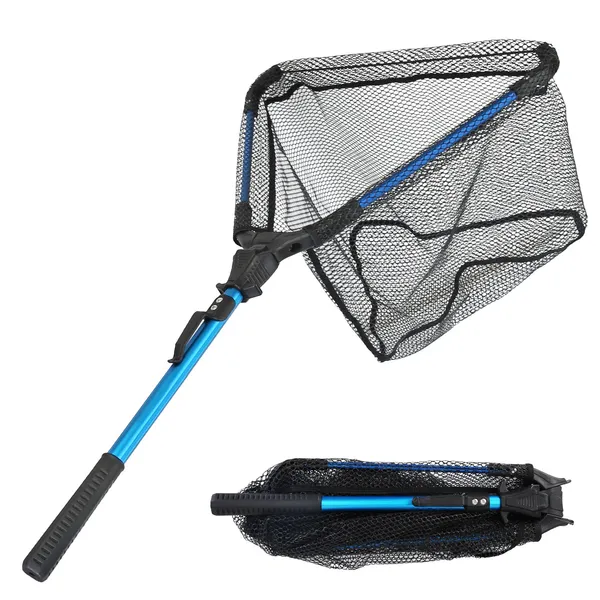 Foldable Fishing Net With Aluminum Alloy Rod EVA Handle Durable 5MM Hexagonal Nano Coating Nylon Mesh Collapsible Landing Net Safe Fish Catching Or Releasing photo 1