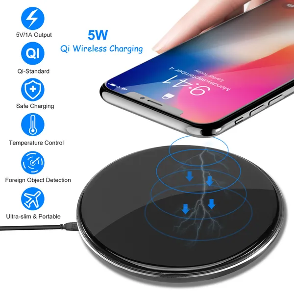 Wireless Charger Qi-Certified Ultra-Slim 5W Charging Pad For IPhone XS MAX/XR/XS/X/ 8/8 Plus photo 1