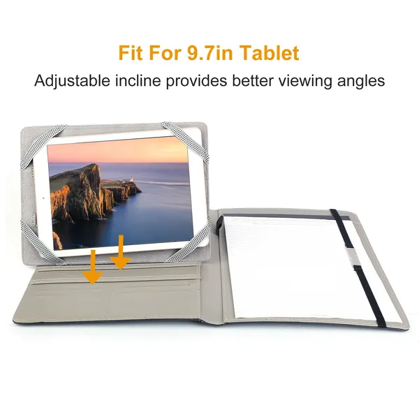Organizer Case For 9.7in Tablet PC Business Tablet Portfolio With A5 Notepad Paper Pad Card Holder photo 2