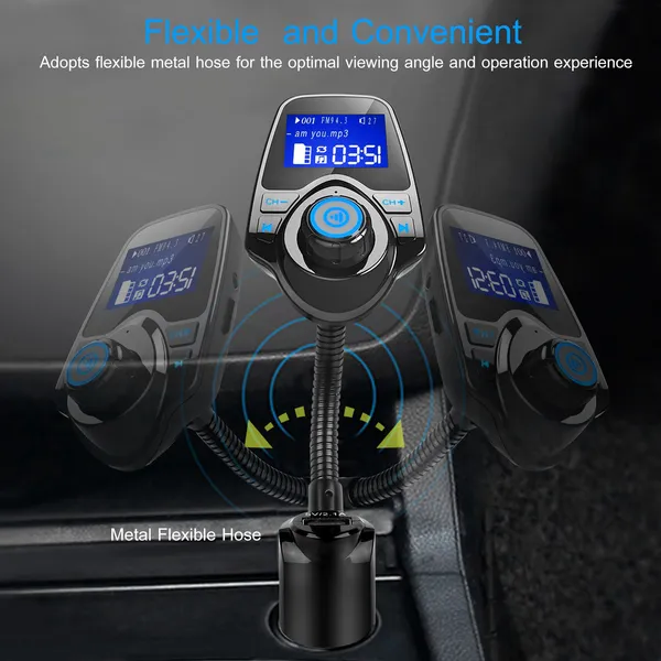 Car Wireless FM Transmitter Fast USB Charge Hands-free Call Car MP3 Player AUX Input photo 4