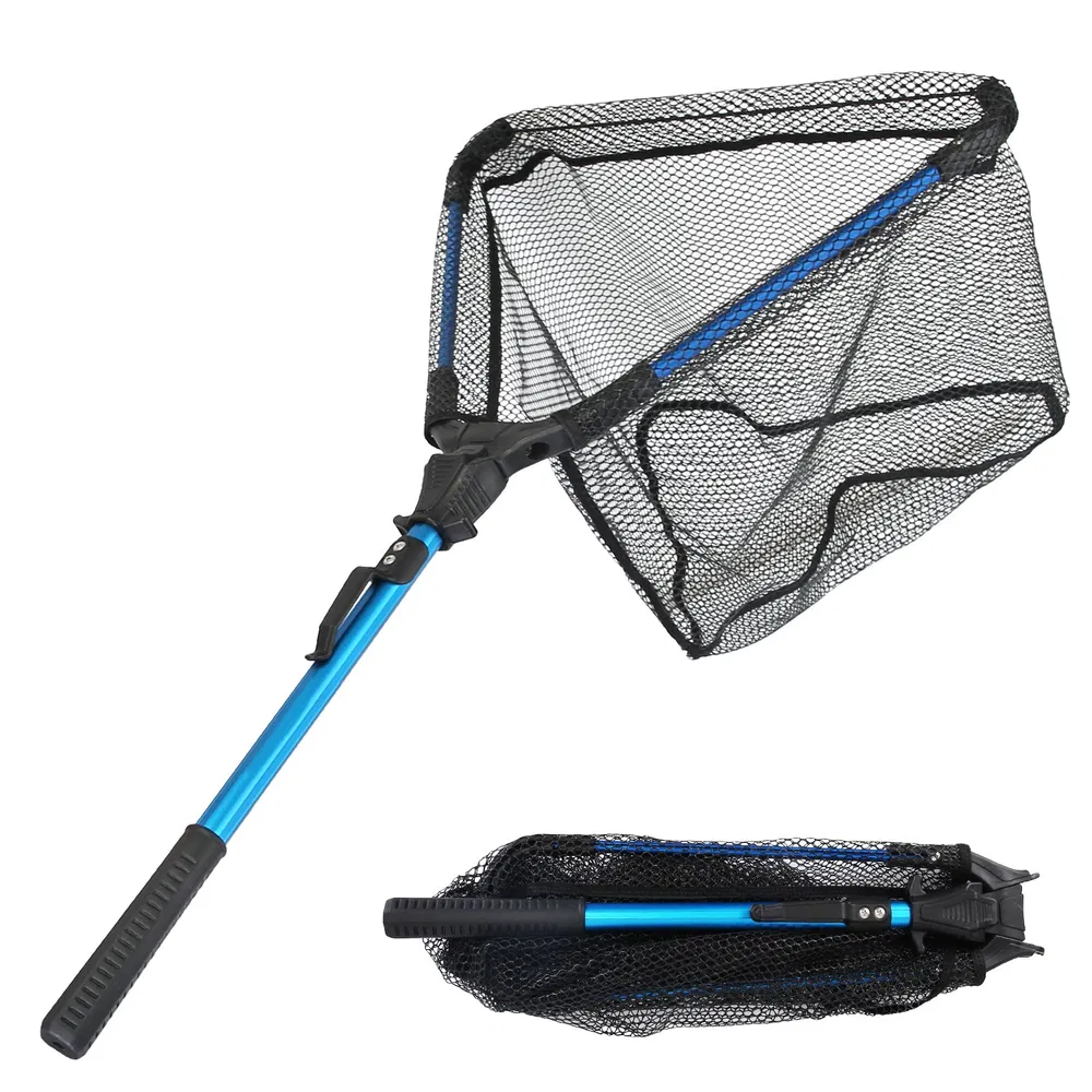 Foldable Fishing Net With Aluminum Alloy Rod EVA Handle Durable 5MM Hexagonal Nano Coating Nylon Mesh Collapsible Landing Net Safe Fish Catching Or Releasing photo 3