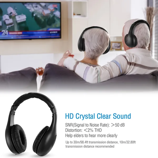 Wireless RF Headphones HiFi Over Ear Headsets RF Transmitter Receiver photo 2