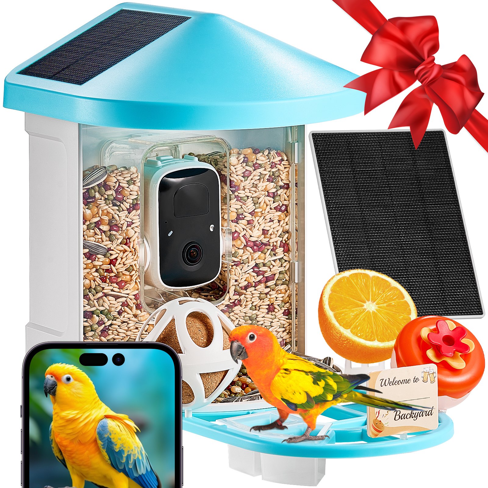 Smart Bird Feeder With Camera AI Identify 10000+ Bird Specie Solar-Powered photo 1