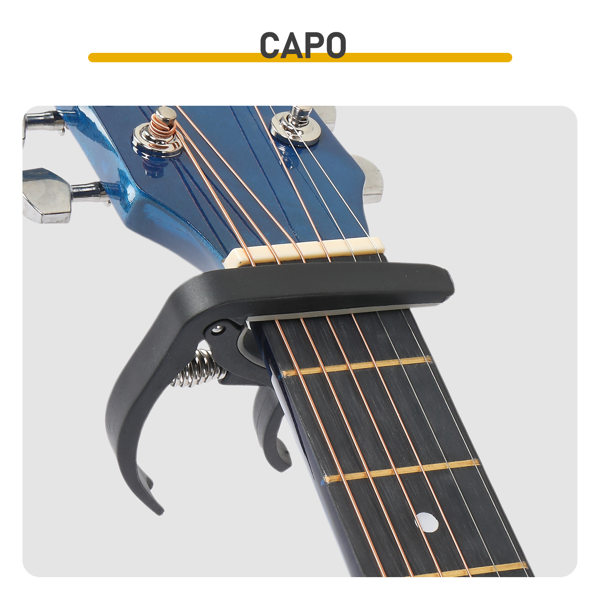 Blue 41-inch Dreadnought Barrel-shaped Cutaway Acoustic Guitar With Pick, Strings, Capo, Gig Bag, Tuner, Wrench Tool, And Shoulder Strap photo 4