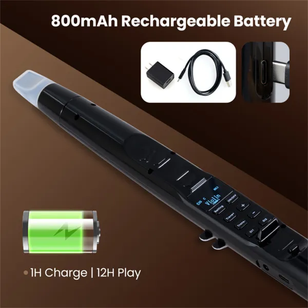Portable Wireless MIDI Electronic Saxophone - 100 Tones, 3W Hi-Fi Speaker, 12hrs Playtime, 0.7lbs (Black ABS) photo 3