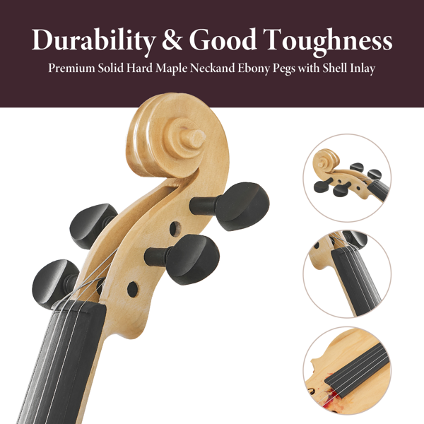 Professional 4/4 Full-Size Violin - Premium Sound, Durable & Lightweight Design With Complete Accessories, Exquisite Handcrafted Finish, Ideal Unique Gift For Musicians photo 2