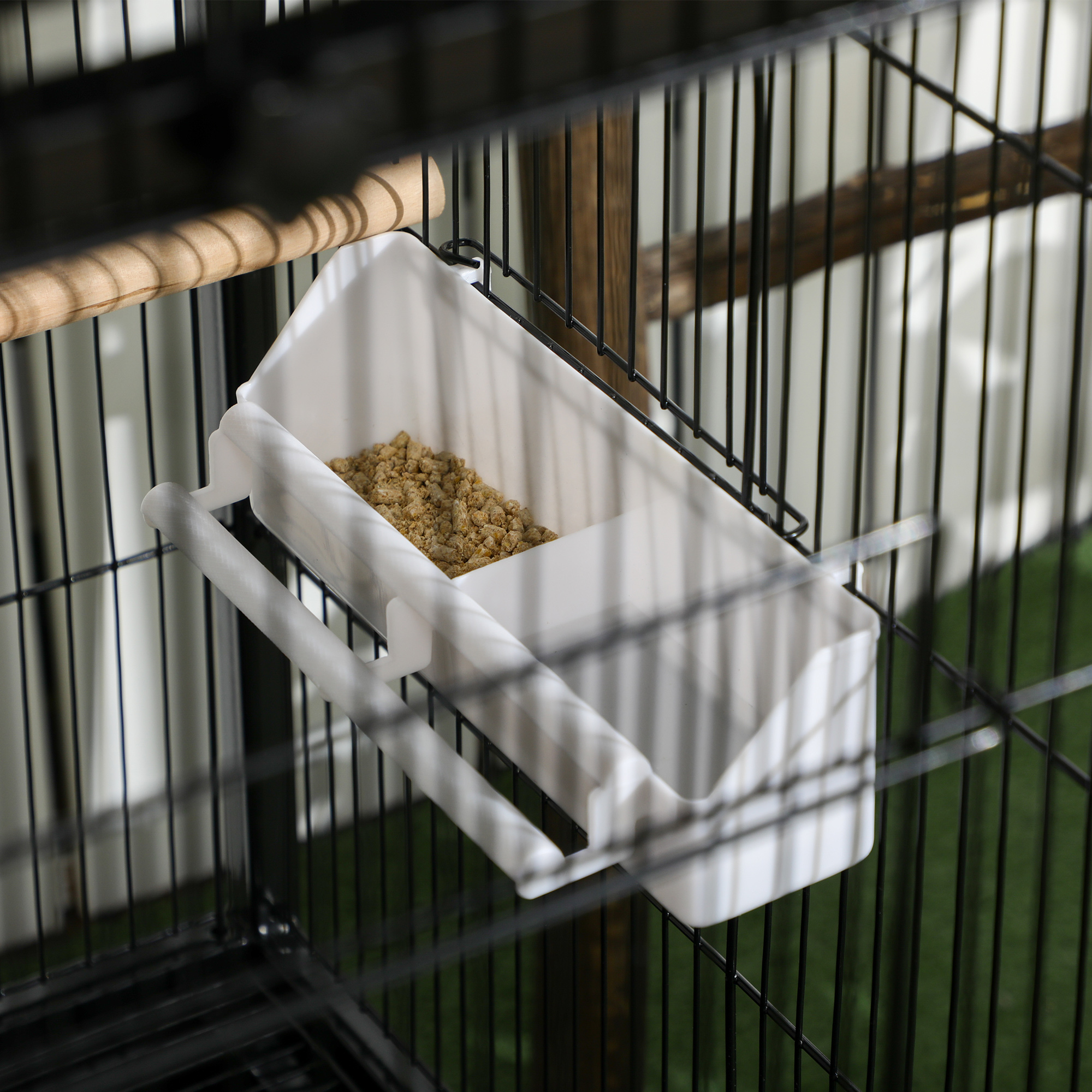 55" 2 In 1 Bird Cage Aviary Parakeet House for finches, budgies with Wheels, Black photo 7