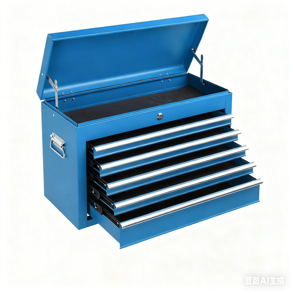 5 Drawer Lockable Steel Tool Chest, 330 Lbs Capacity, Blue Heavy-Duty Tool Storage Cabinet With Drawer Liners & Lid Support For Workshop Garage Maintenance photo 1
