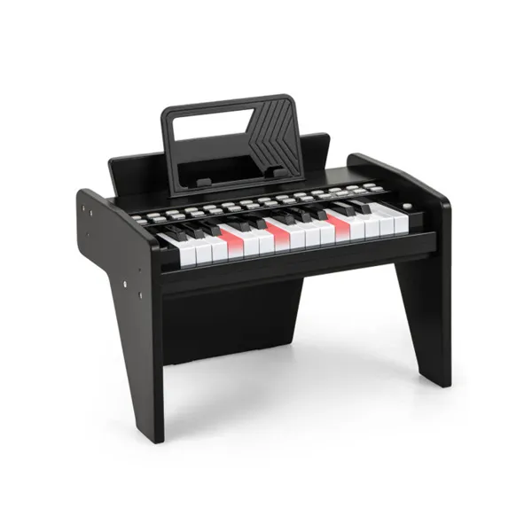 25 Keys Mini Digital Piano For Kids Age 3+, Lighted Teaching Mode With 6 Tones & 15 Demo Songs-Black photo 2