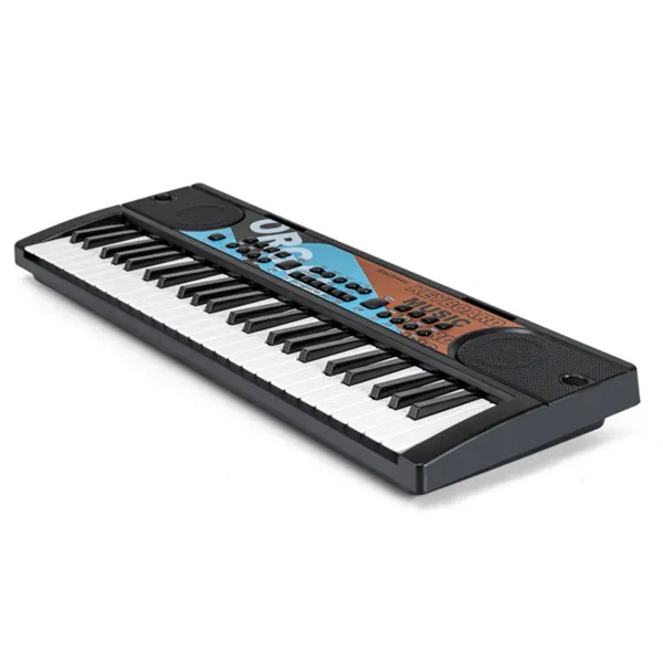 49 Keys Kids Electronic Keyboard With Microphone, 8 Tones & Rhythms Educational Music Toy For Age 3+ - Black photo 2