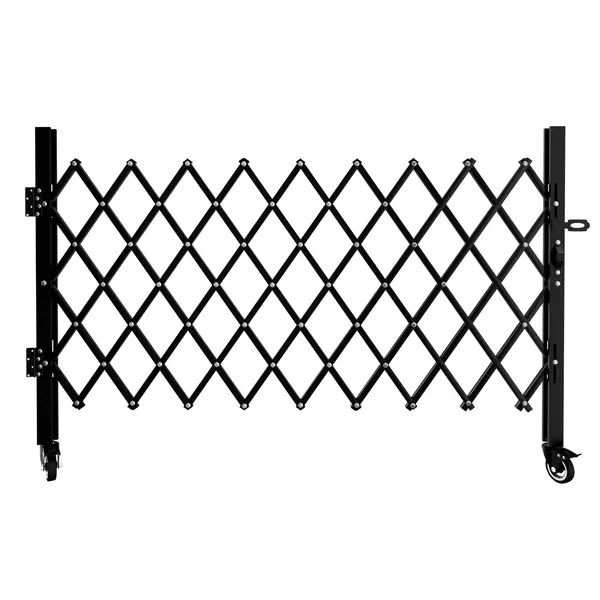 Foldable Security Gate, Expandable Safety Barrier With 360' Swivel Casters Lockable Design, Portable Mobile Rolling Barricade For Garage, Warehouse, Driveway And Pool Areas - 87' H X 85' W photo 1