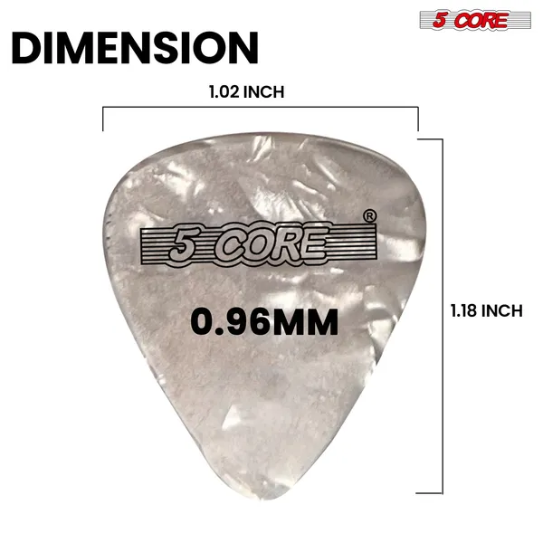 5 Core Guitar Picks 12 Piece Celluloid Light Medium Heavy Extra Heavy For Acoustic Electric Guitars photo 8