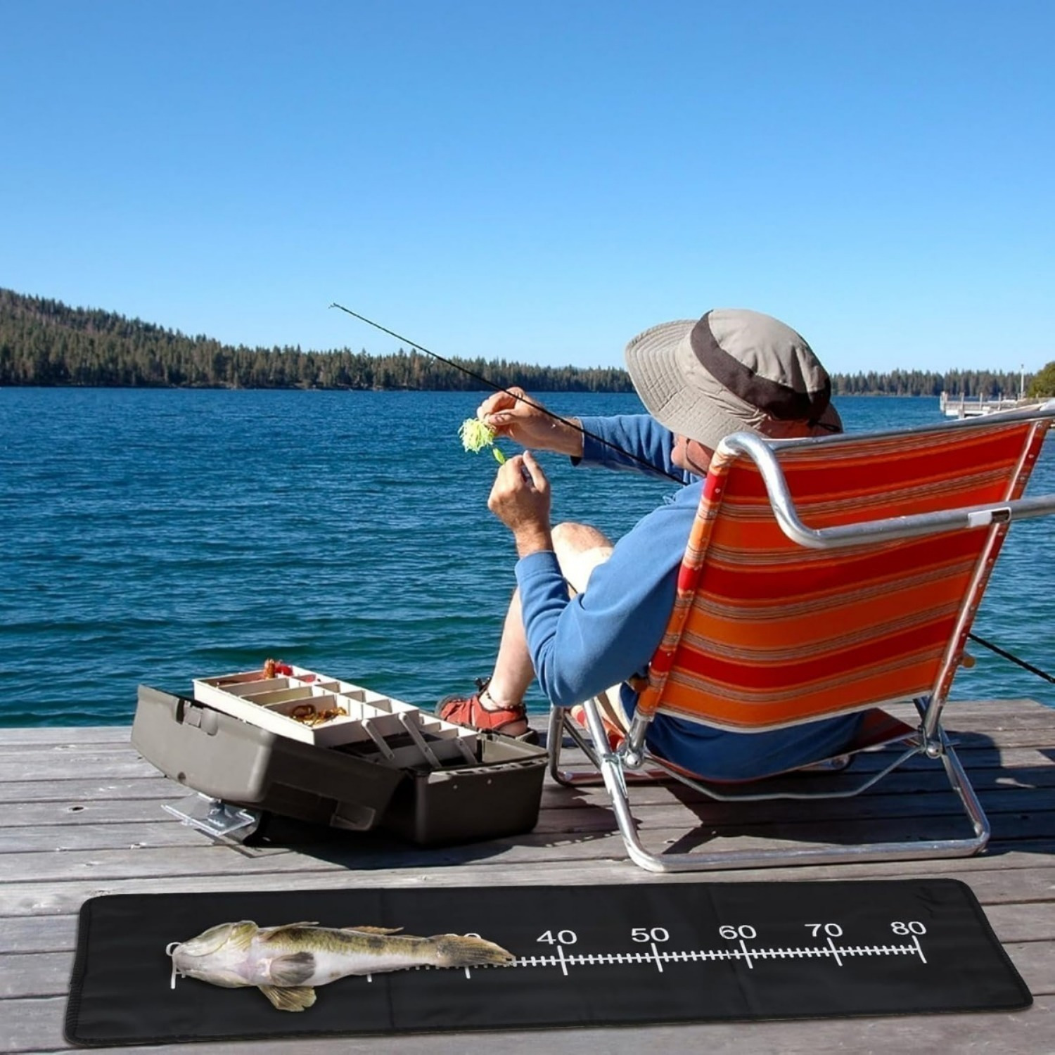 Practical Fishing Station That Doubles As A Landing Net Holder And Mat, Sturdy Fish Holder For Fishing Trips, Versatile Fishing Accessory For Shore And Boat Anglers photo 2