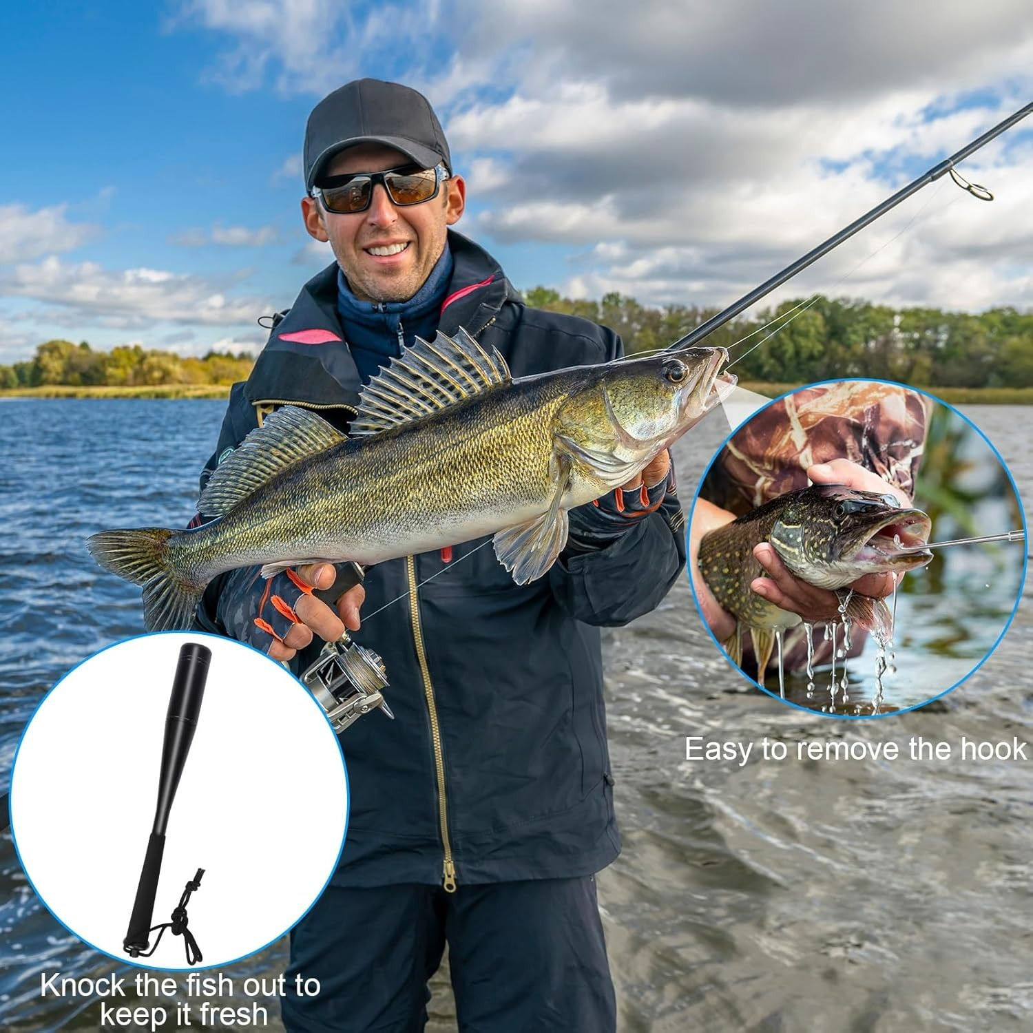 3TLG Fishing Fish Killer Set, 24.5 Cm, Aluminum Fish Stunner, Carp Fishing Accessory With Fishing Pliers And Hook Remover, Fishing For Beginners, Anglers, Predatory Fish For Spin Fishing photo 5