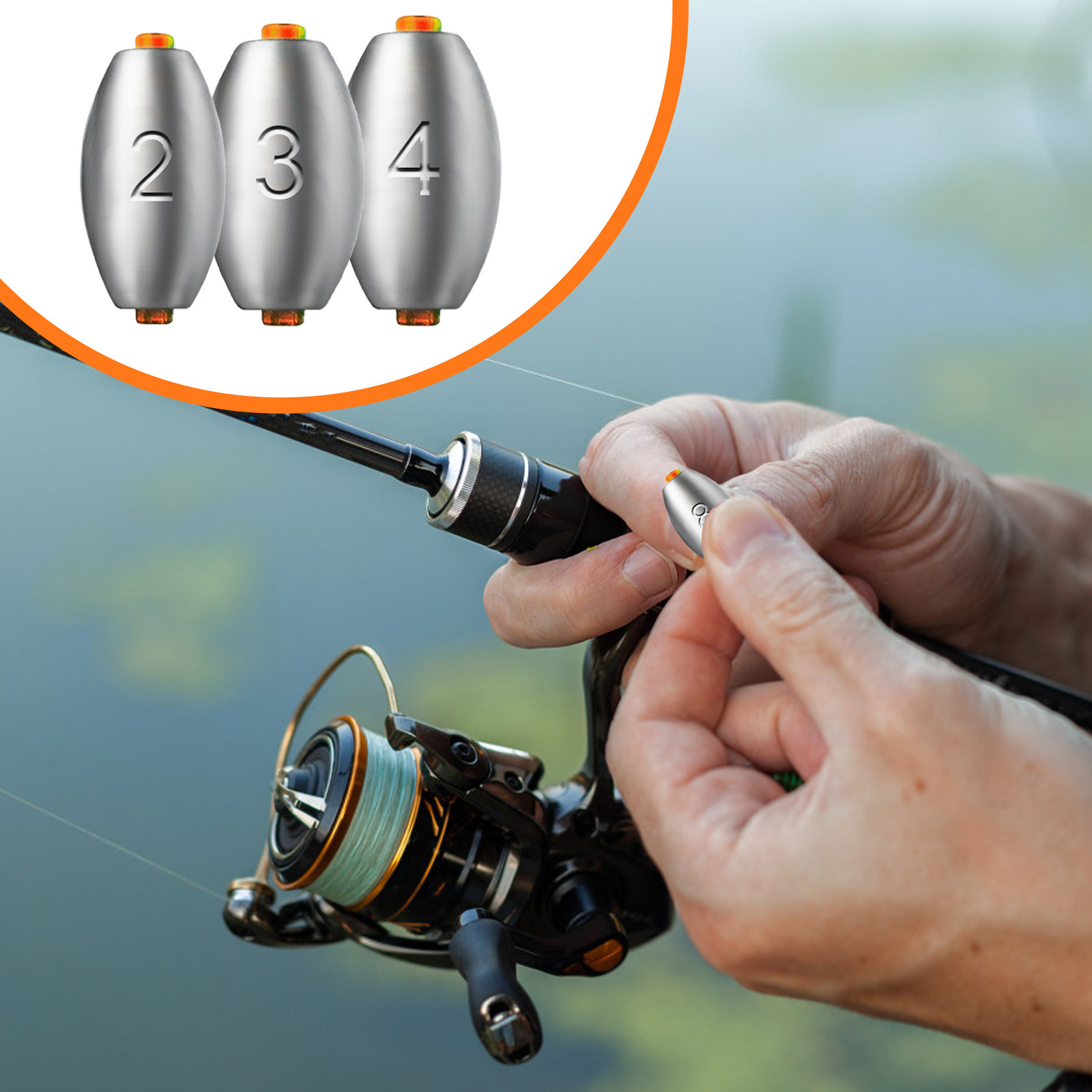 50-Piece Set Of Saltwater Fishing Weights With Plastic Core, Lead Weights 2–20 G In A Storage Box, Versatile Fishing Weights For Bottom Fishing & Saltwater Fishing Party Decorations photo 5