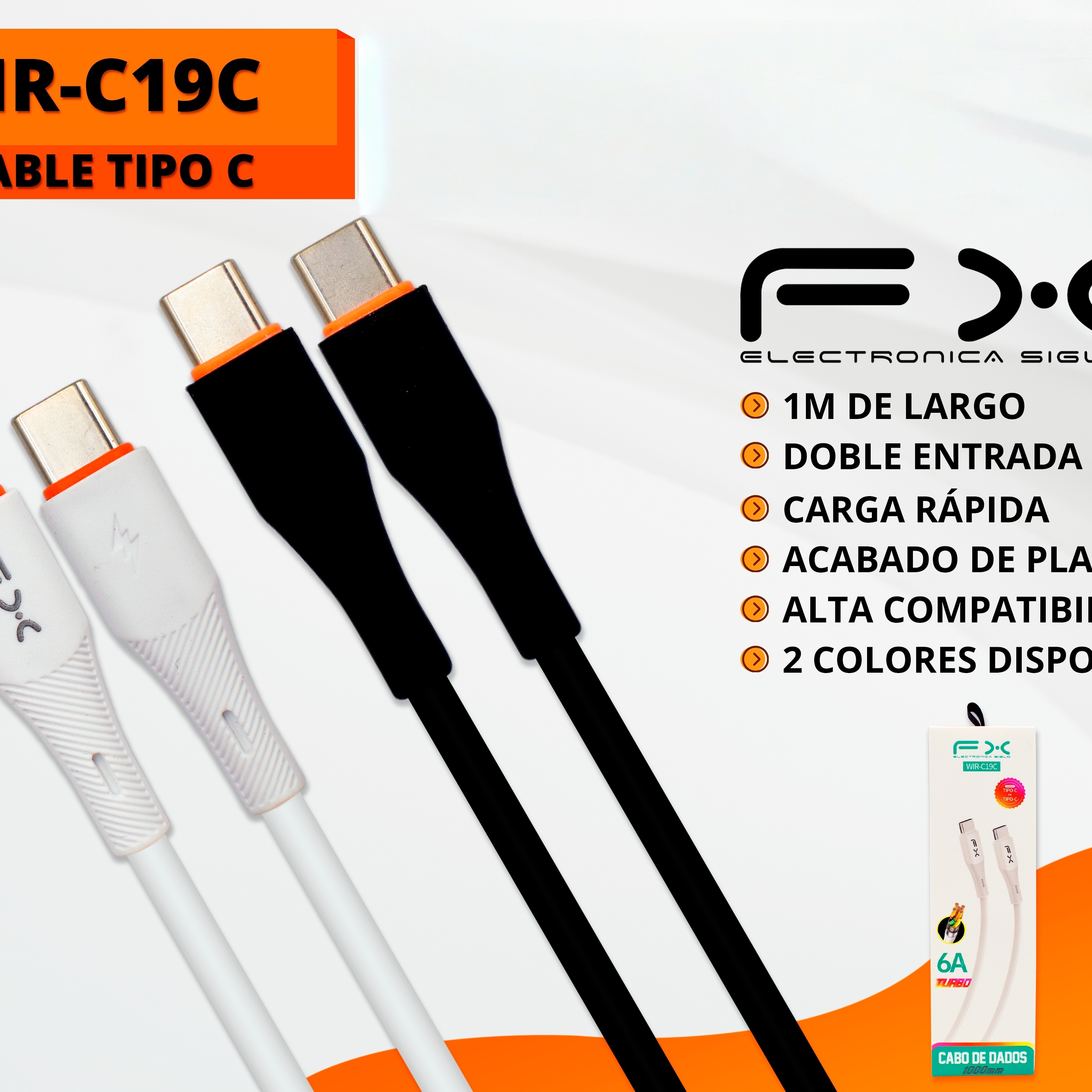 Type-c Double-ended Fast Charging Cable 6a Black 1m photo 2