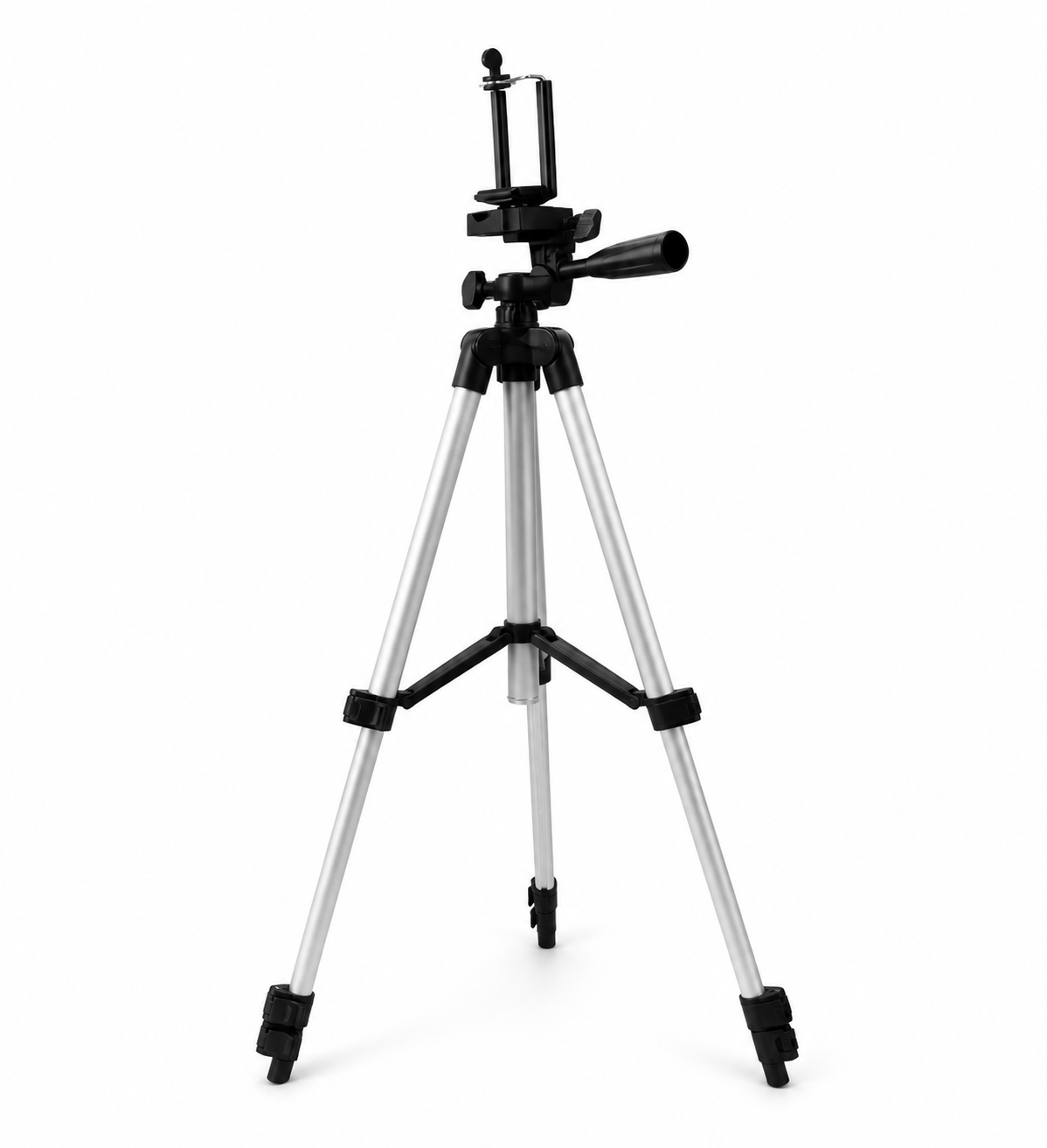 Retractable 3-section Aluminum Phone Tripod With Bubble Level For Selfies And Live Streaming photo 1