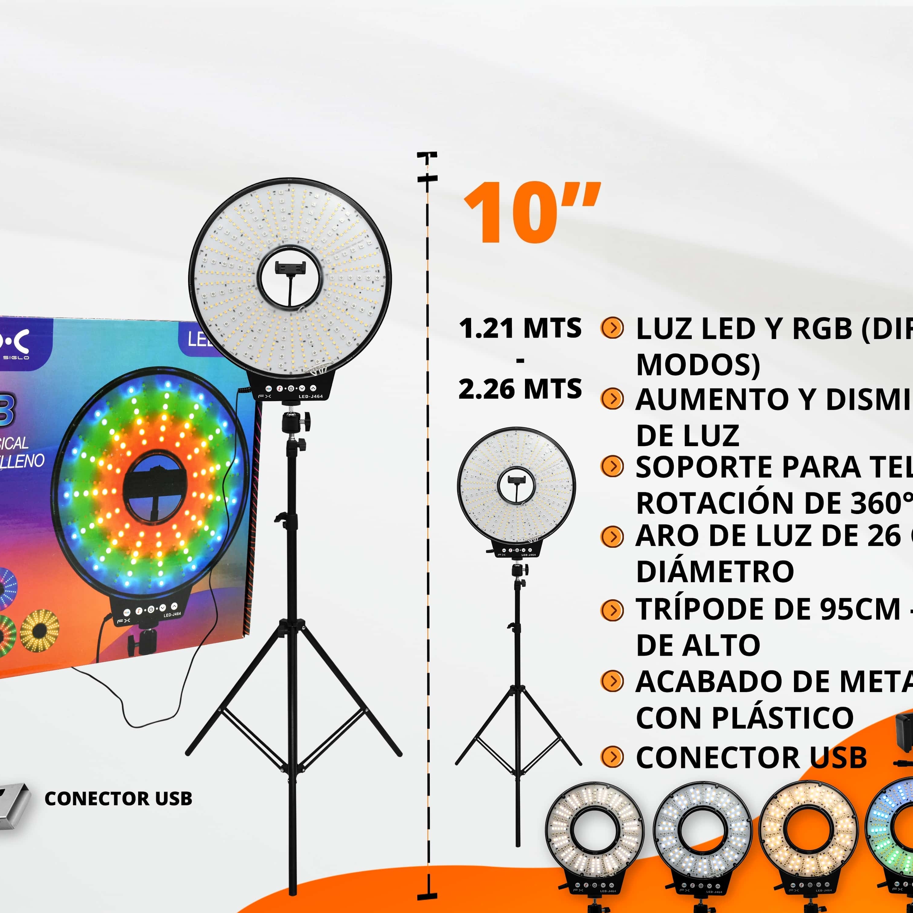 Ring Live Streaming Light Led Rgb Dimmable With Phone Holder Tripod photo 1
