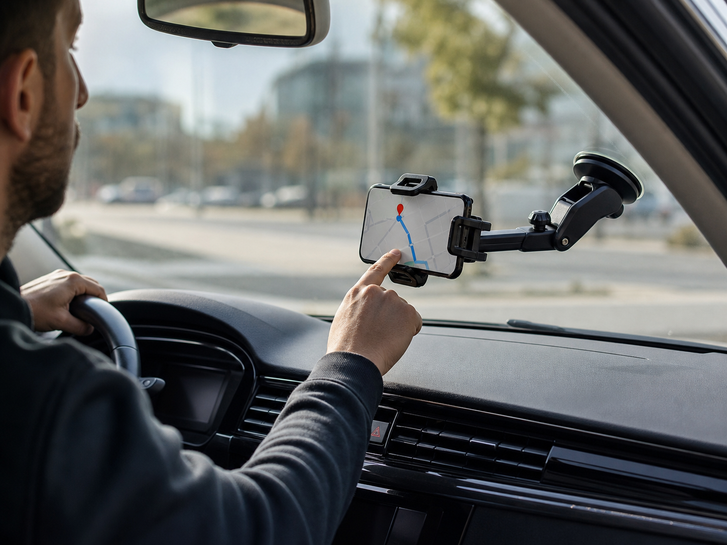 Car Phone Mount - 360° Rotating Silicone Suction Cup, Adjustable Base, One-click Release photo 3
