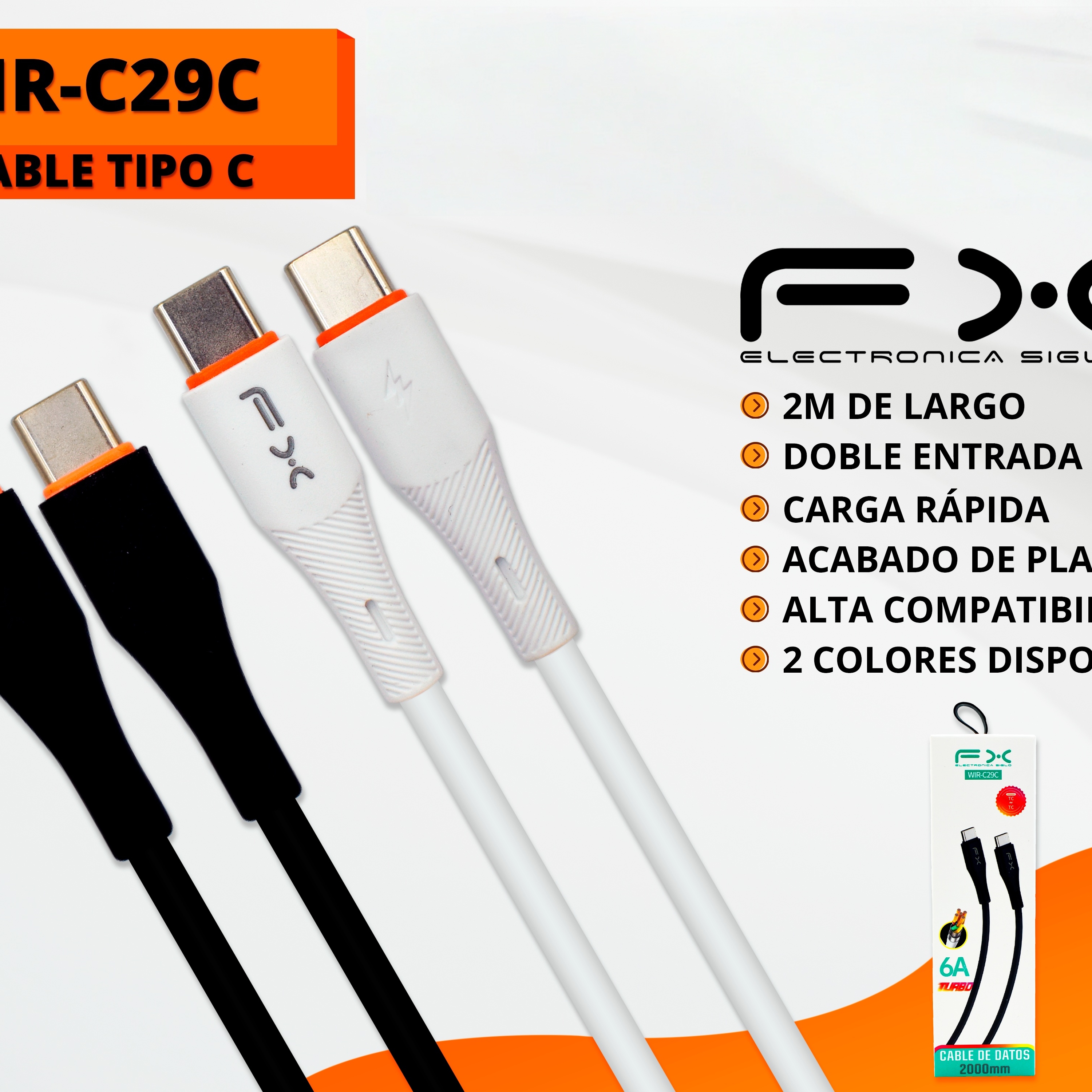 Type-c Double-ended Charging Cable 6a Fast Charging Black 2m photo 1