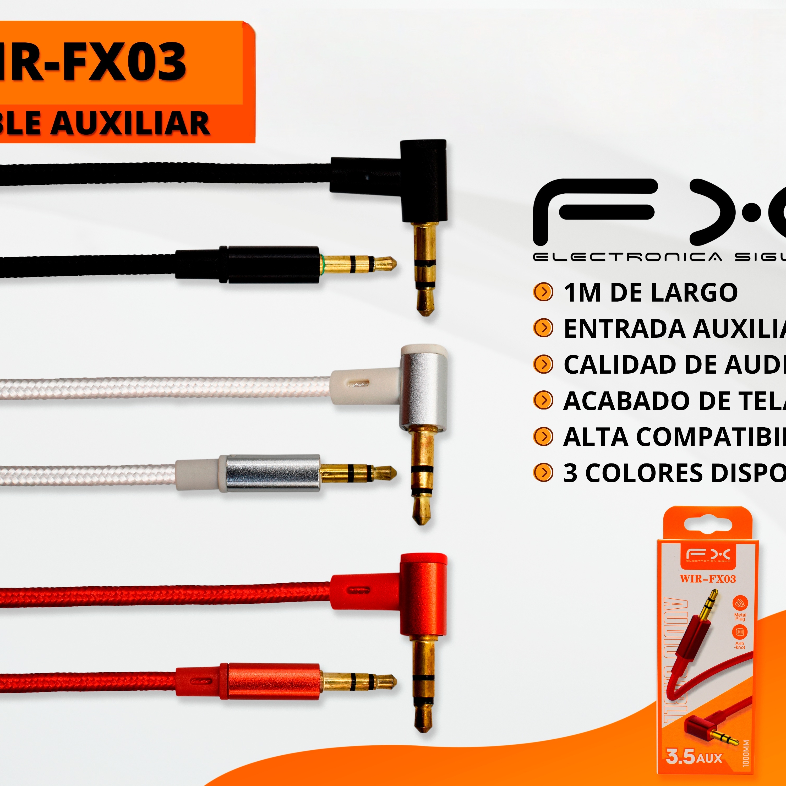 3.5mm Aux Audio Cable Black 1m Headphone Audio Cable photo 1