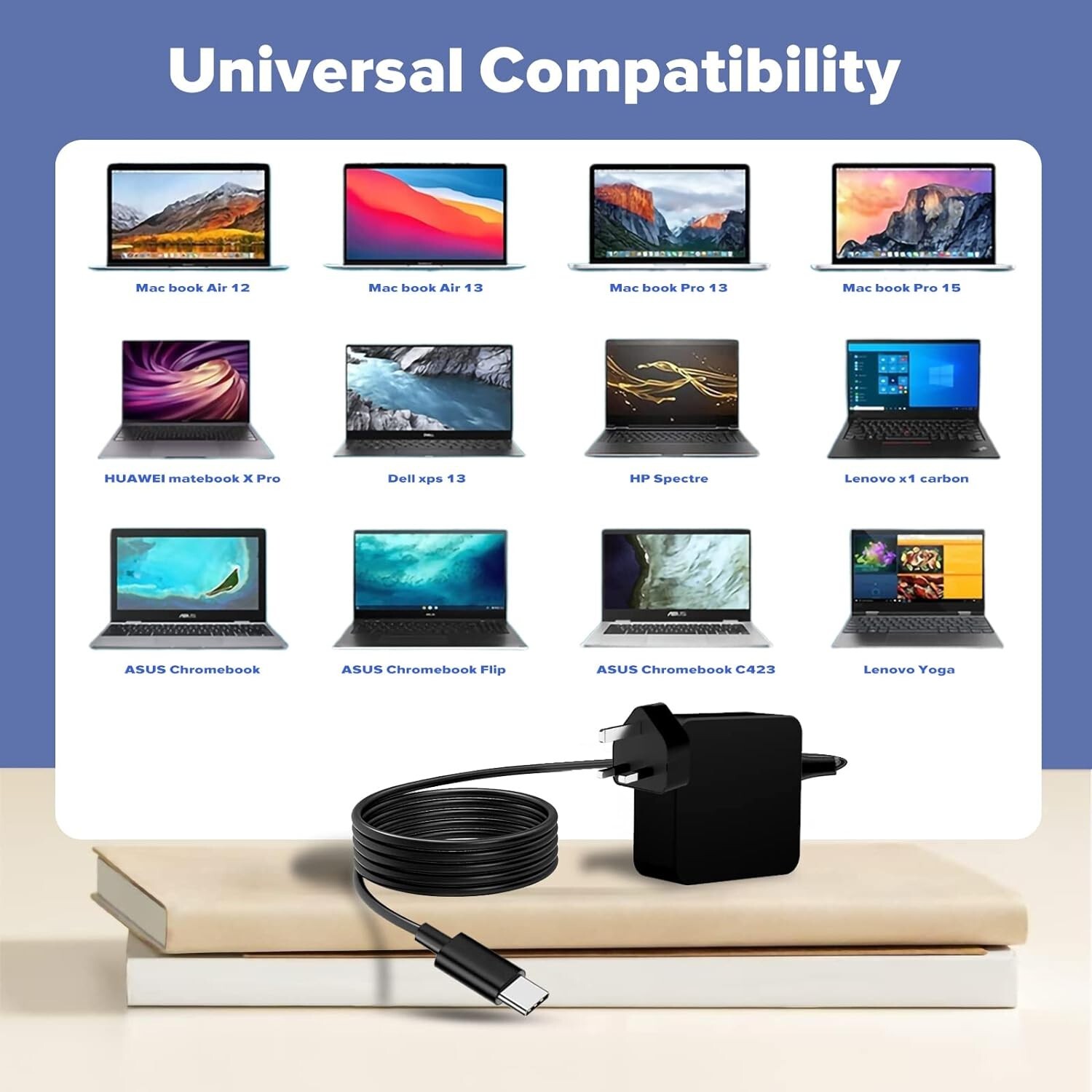 65W USB C Type-C Adapter Charger For DELL, HP, ASUS, Lenovo, Huawei,Acer Laptop photo 4