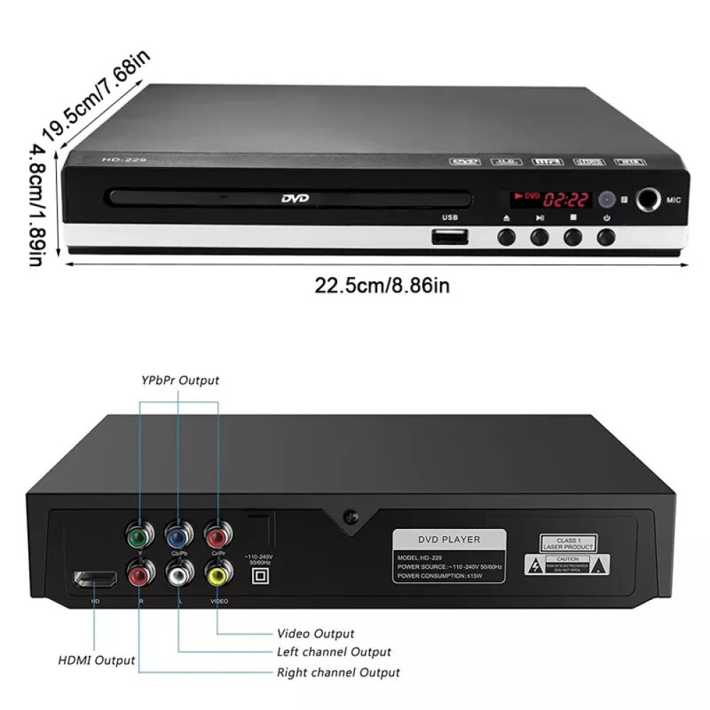 DVD Player Region Free With Remote Control USB Multi Region & HDMI-AV Cable UK photo 4