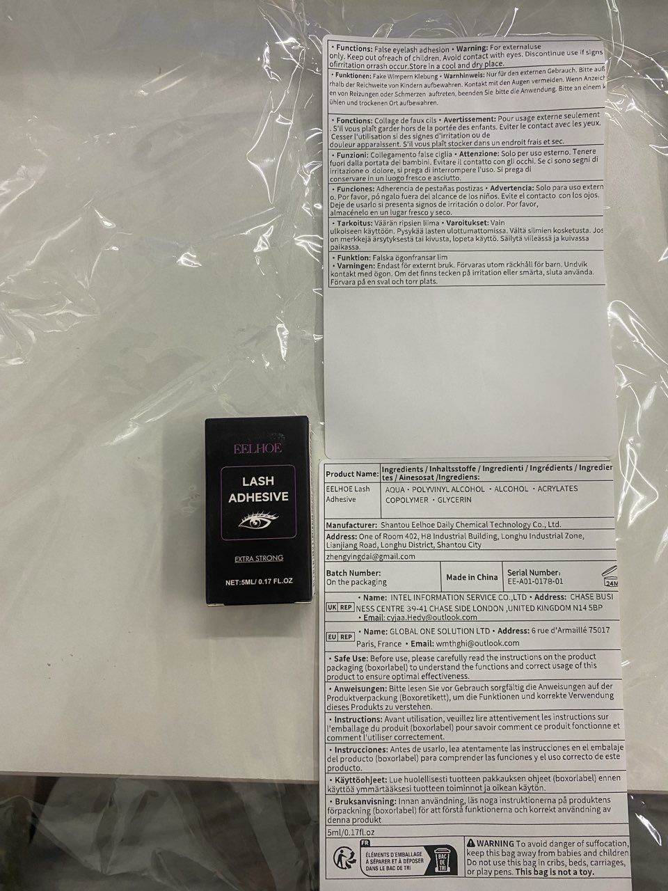 EELHOE False Eyelash Adhesive, Clear, 5 ml photo 4