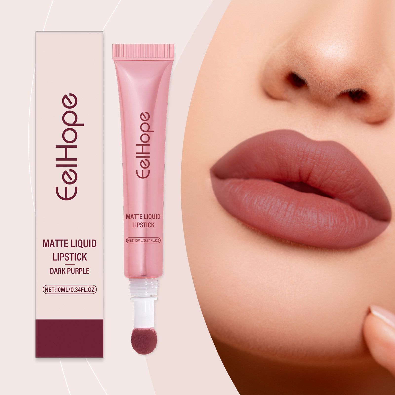EELHOPE Matte Liquid Lip Color, Deep Purple, 10 ml photo 4