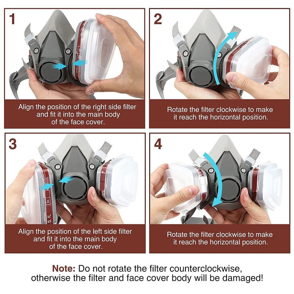 7 In 1Respirator Mask Suit Industry Painting Spray Dust Gas Mask  Respirator Mas photo 2