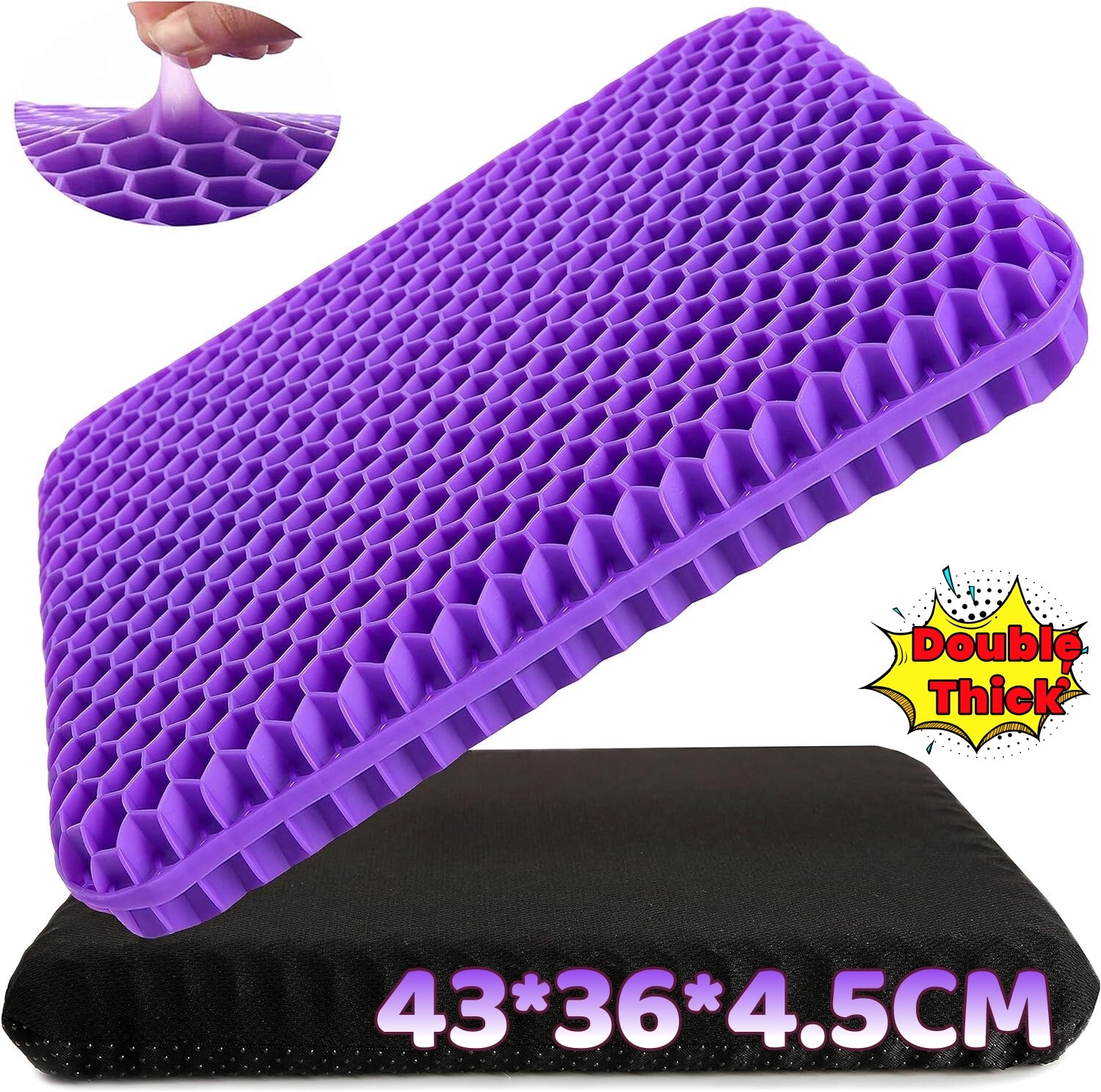 Honeycomb Breathable Gel Seat Cushion Cooling Double Thick Egg Sitting Pad Mat photo 1