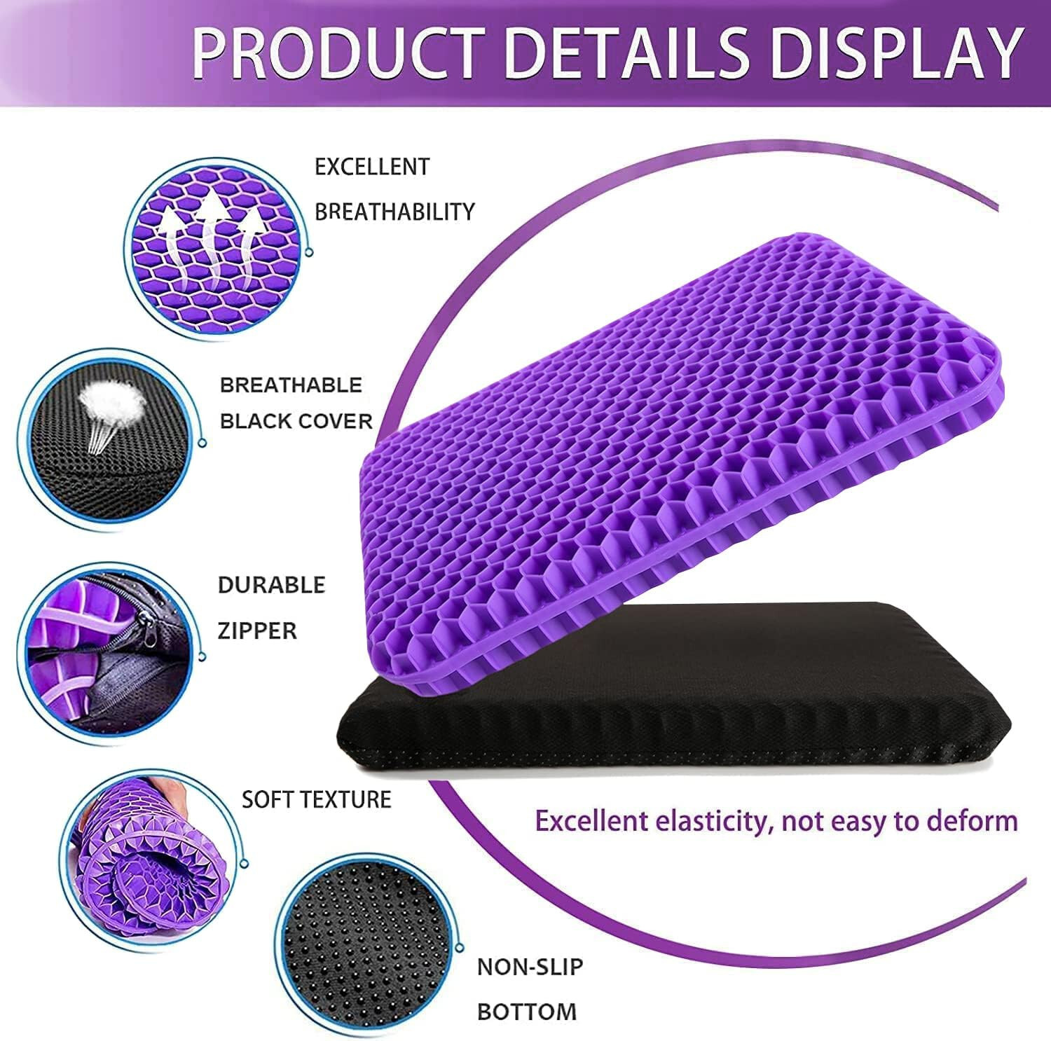 Honeycomb Breathable Gel Seat Cushion Cooling Double Thick Egg Sitting Pad Mat photo 6