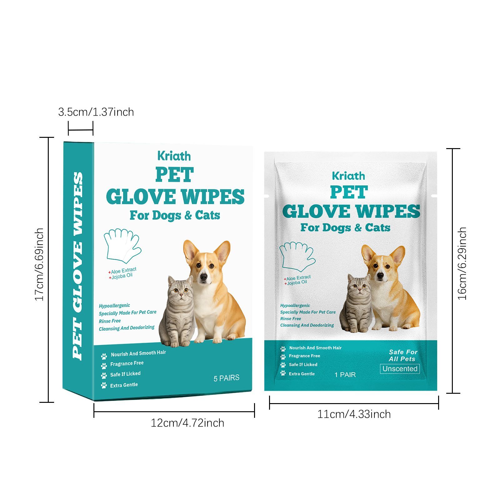 Kriath Disposable Pet Glove Wipes, 5 Pieces photo 7