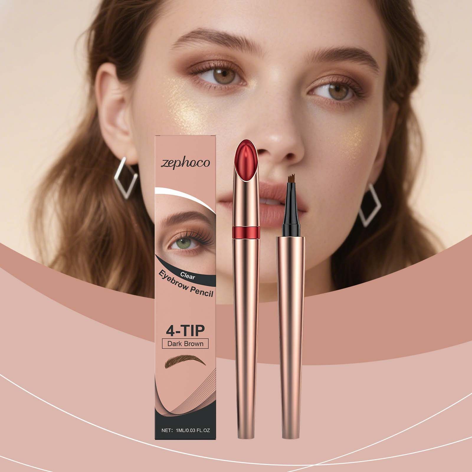 zephoco Four-Tip Eyebrow Pen, Deep Brown, 1 ml photo 6