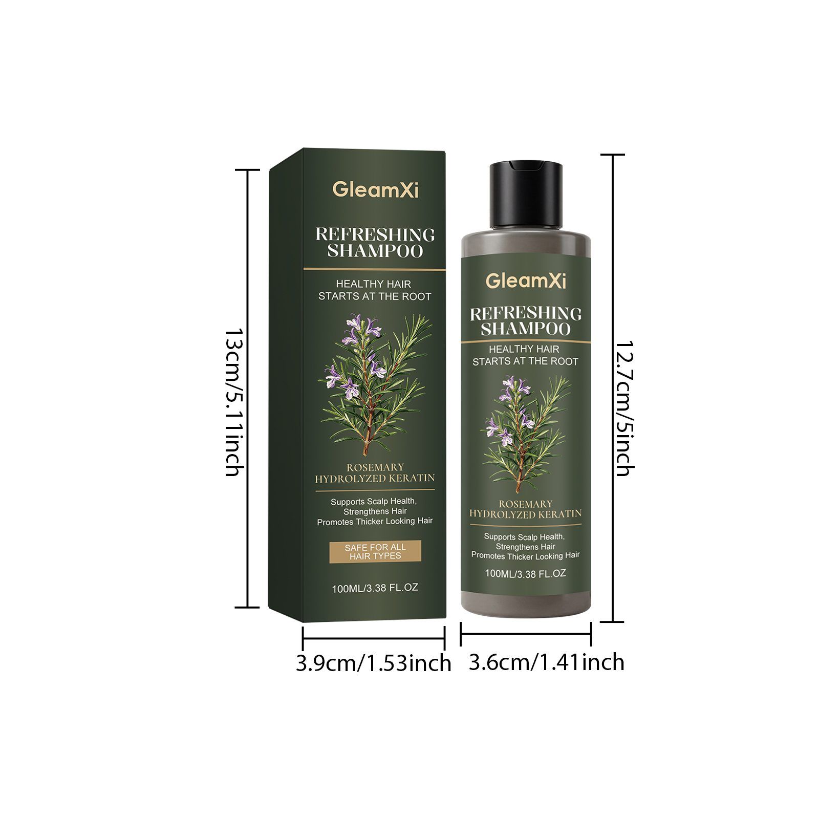 GleamXi Rosemary Shine-Care Shampoo, 100 ml photo 3