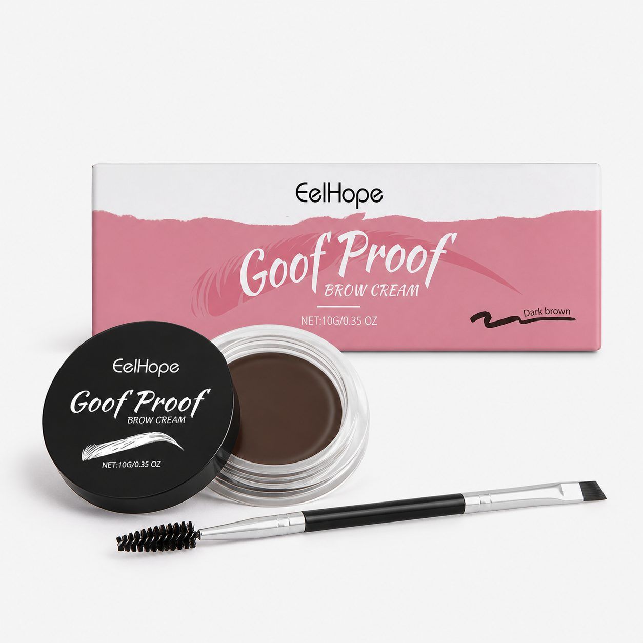 EELHOPE Deep Brown Brow Tint with Brush, 10 g photo 4
