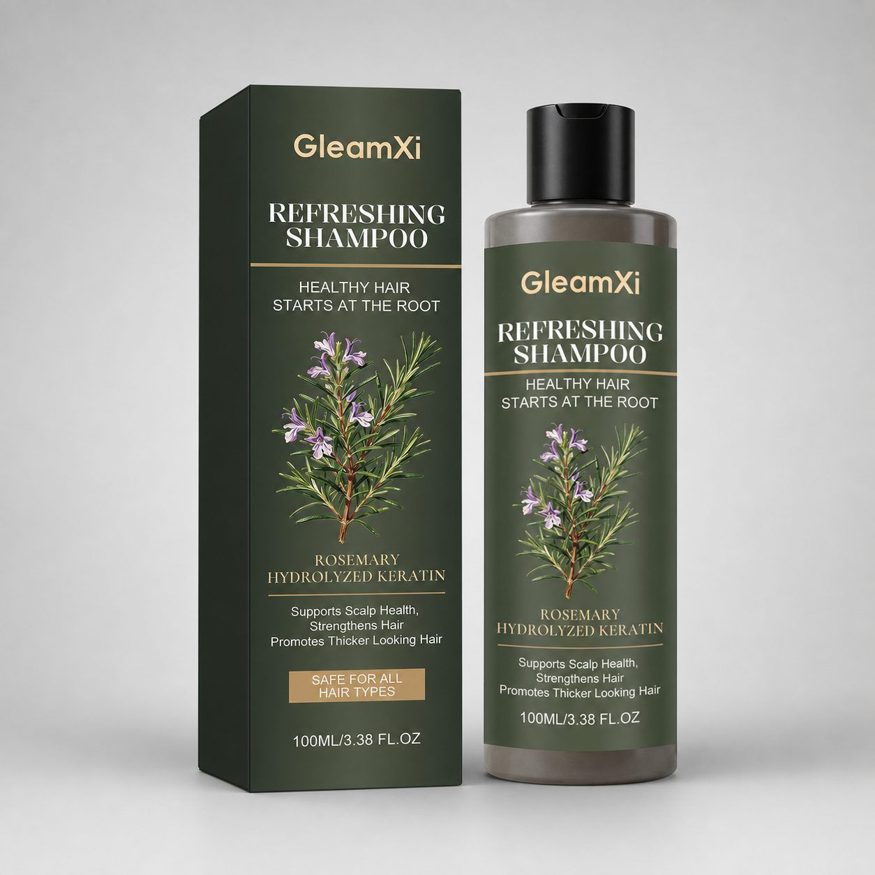 GleamXi Rosemary Shine-Care Shampoo, 100 ml photo 1