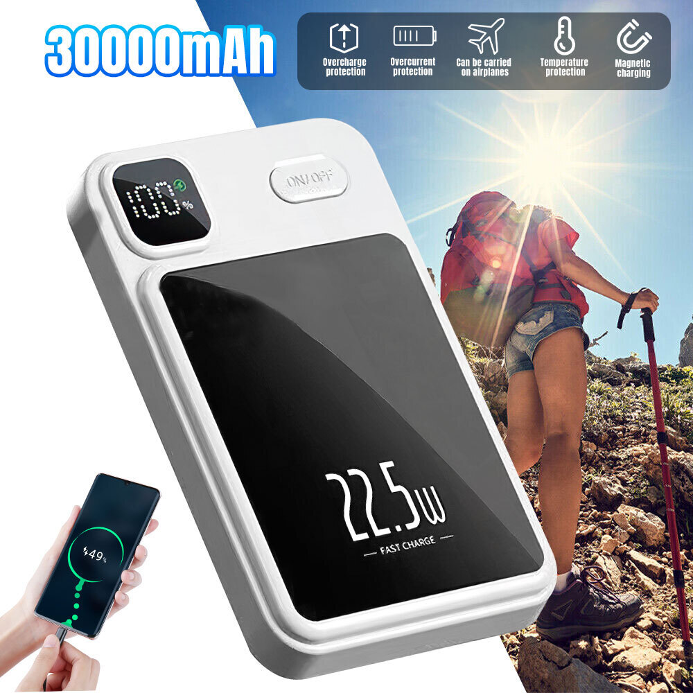 Silvery--9 000000mAh Power Bank Magnetic Battery Pack Wireless Charger For I Phone 16-15-14---silvery photo 2