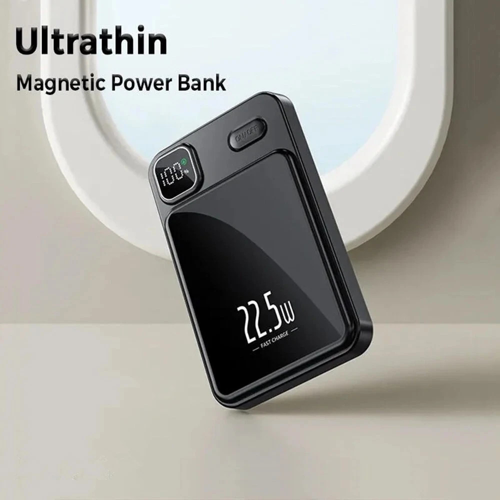 Silvery--9 000000mAh Power Bank Magnetic Battery Pack Wireless Charger For I Phone 16-15-14---silvery photo 6