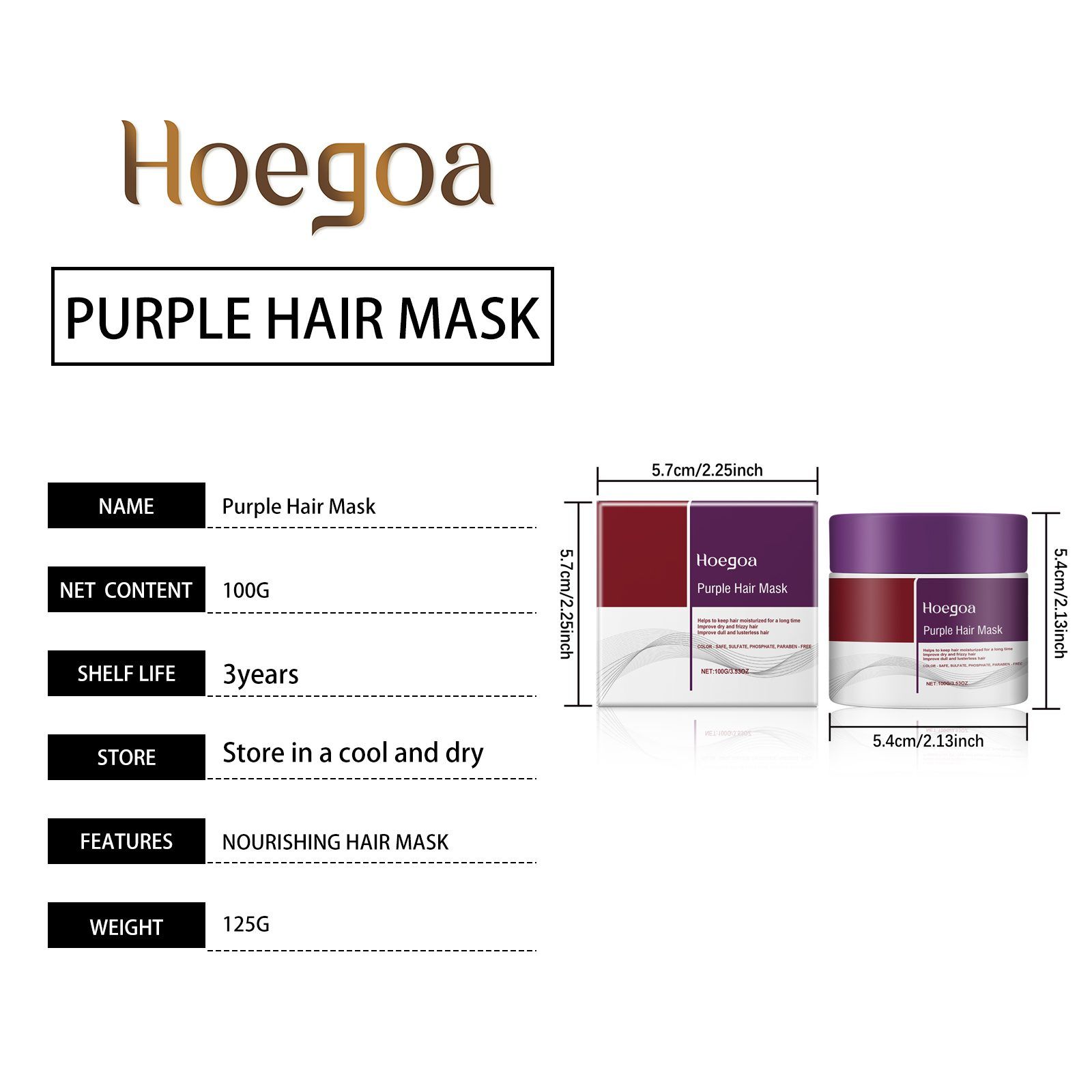HOEGOA Purple Rinse-Off Hair Mask, 100 g photo 6