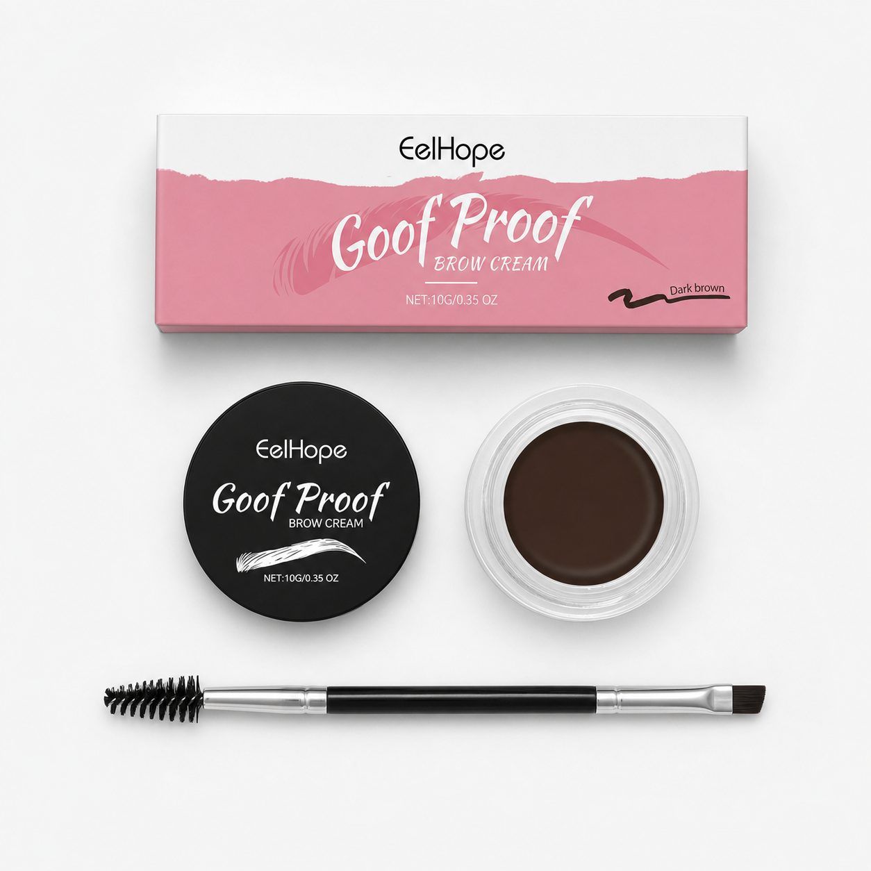 EELHOPE Deep Brown Brow Tint with Brush, 10 g photo 8