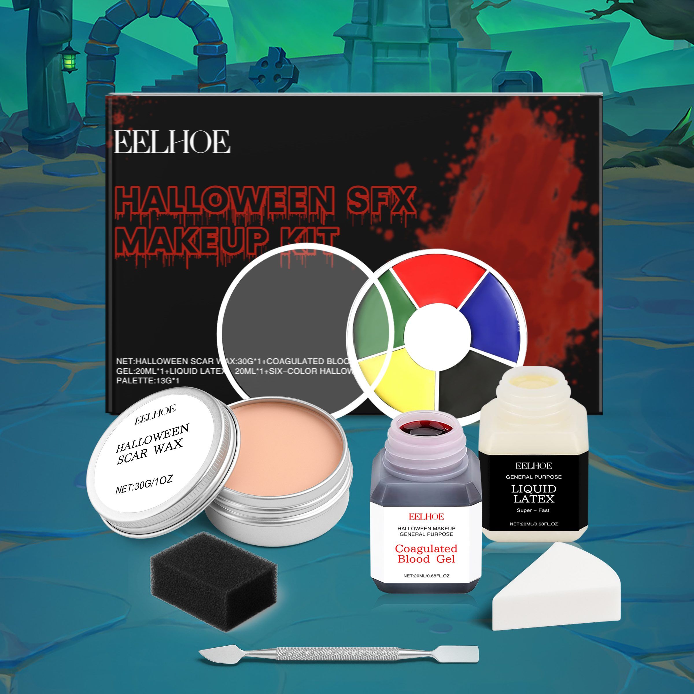 EELHOE Halloween Special Effects Makeup Set, 1 Set photo 8